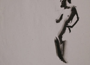 S/T (Untitled). Dibujo de figura con tinta china. Indian ink