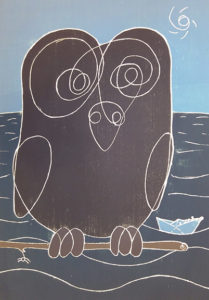 Corujinha / Lechucilla/ Little Owl. Xilograbado. Woodcut.